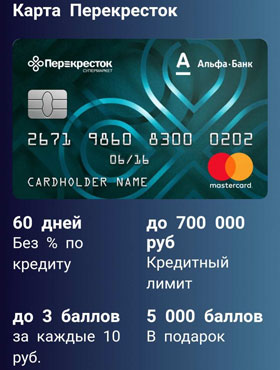 кредитная карта банка Альфа банка Перекрёсток