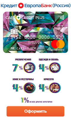 кредитная карта CARD CREDIT PLUS от Кредит Европа Банк